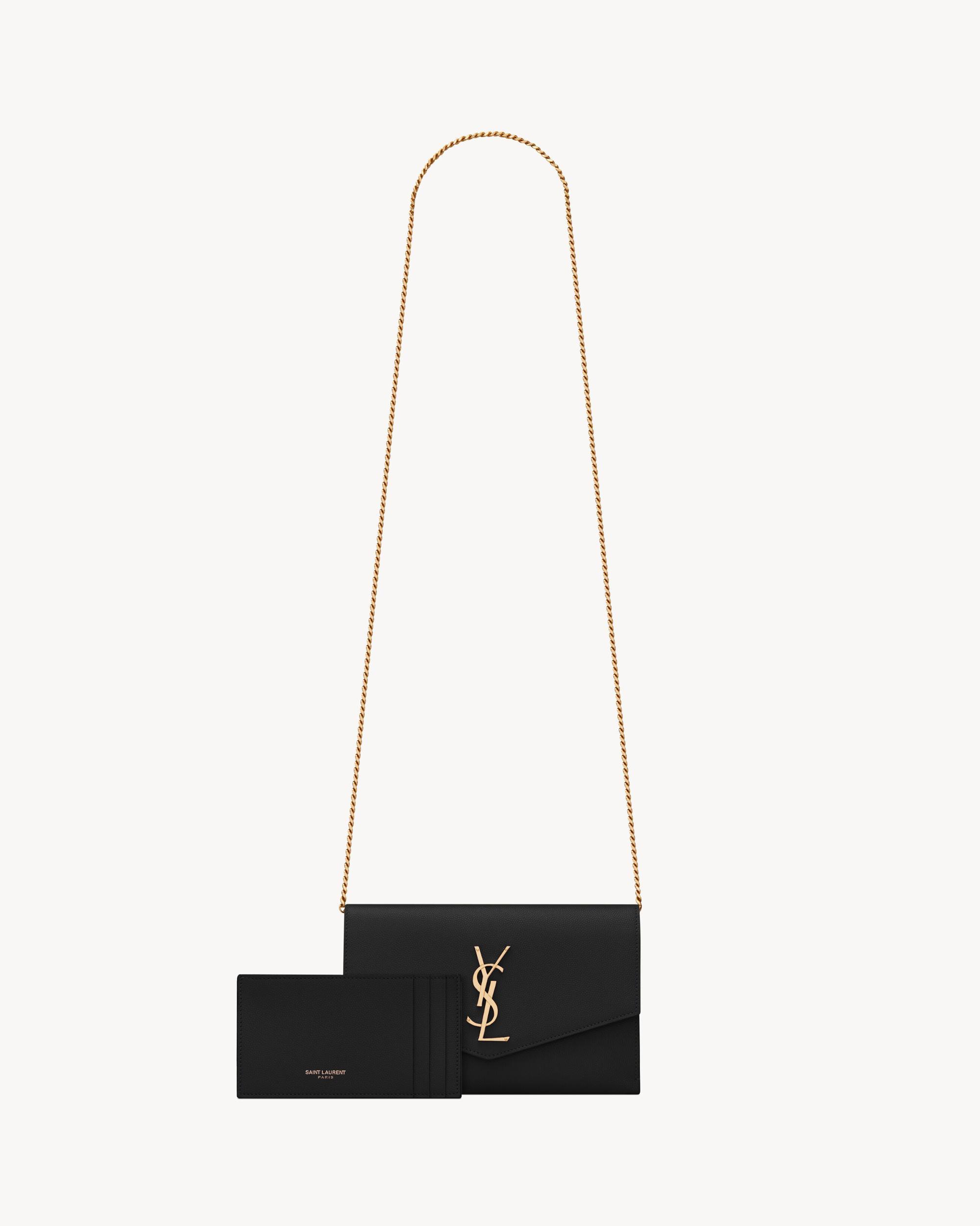 UPTOWN CHAIN WALLET IN GRAIN DE POUDRE EMBOSSED LEATHER Product Image