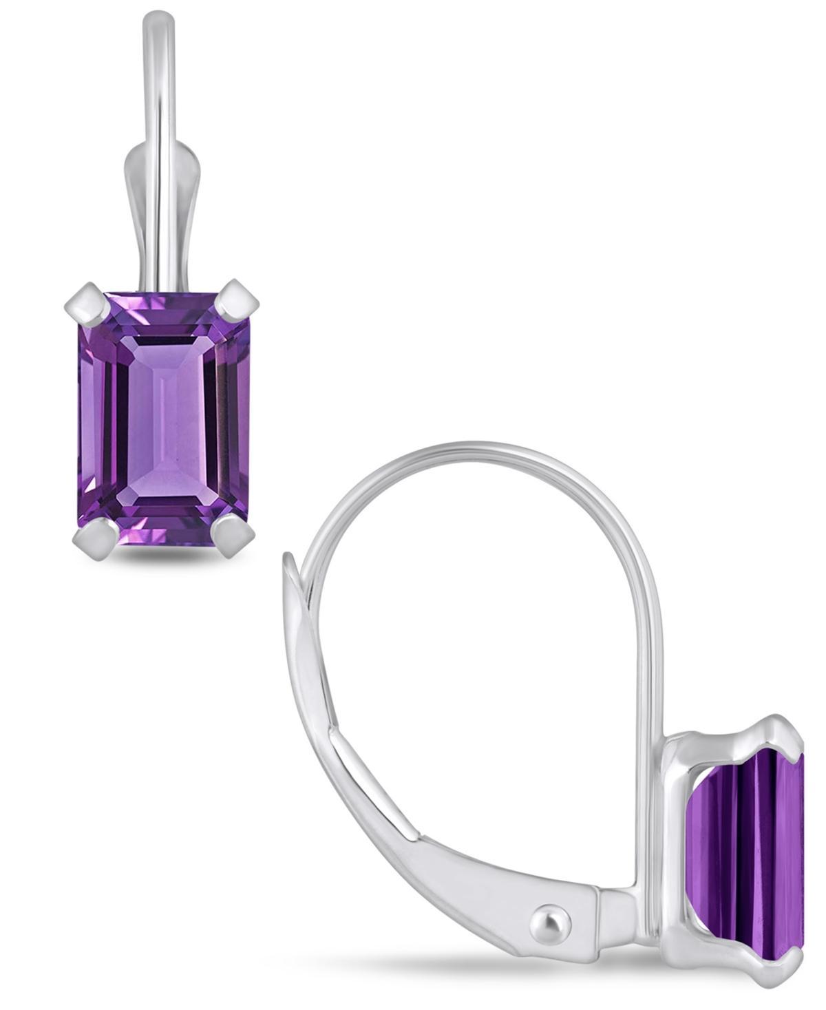 Celebration Gems 10k Gold Emerald Cut Onyx Leverback Earrings, Women's Product Image