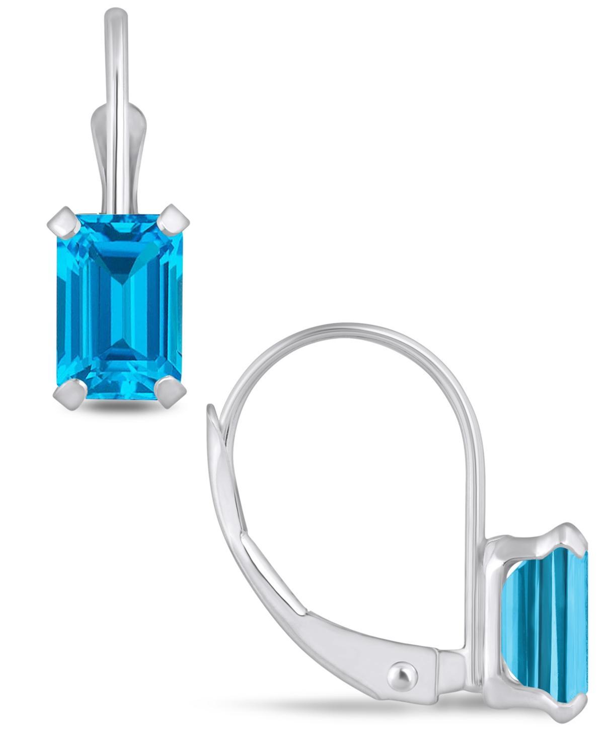 Celebration Gems 10k Gold Emerald Cut Onyx Leverback Earrings, Women's Product Image