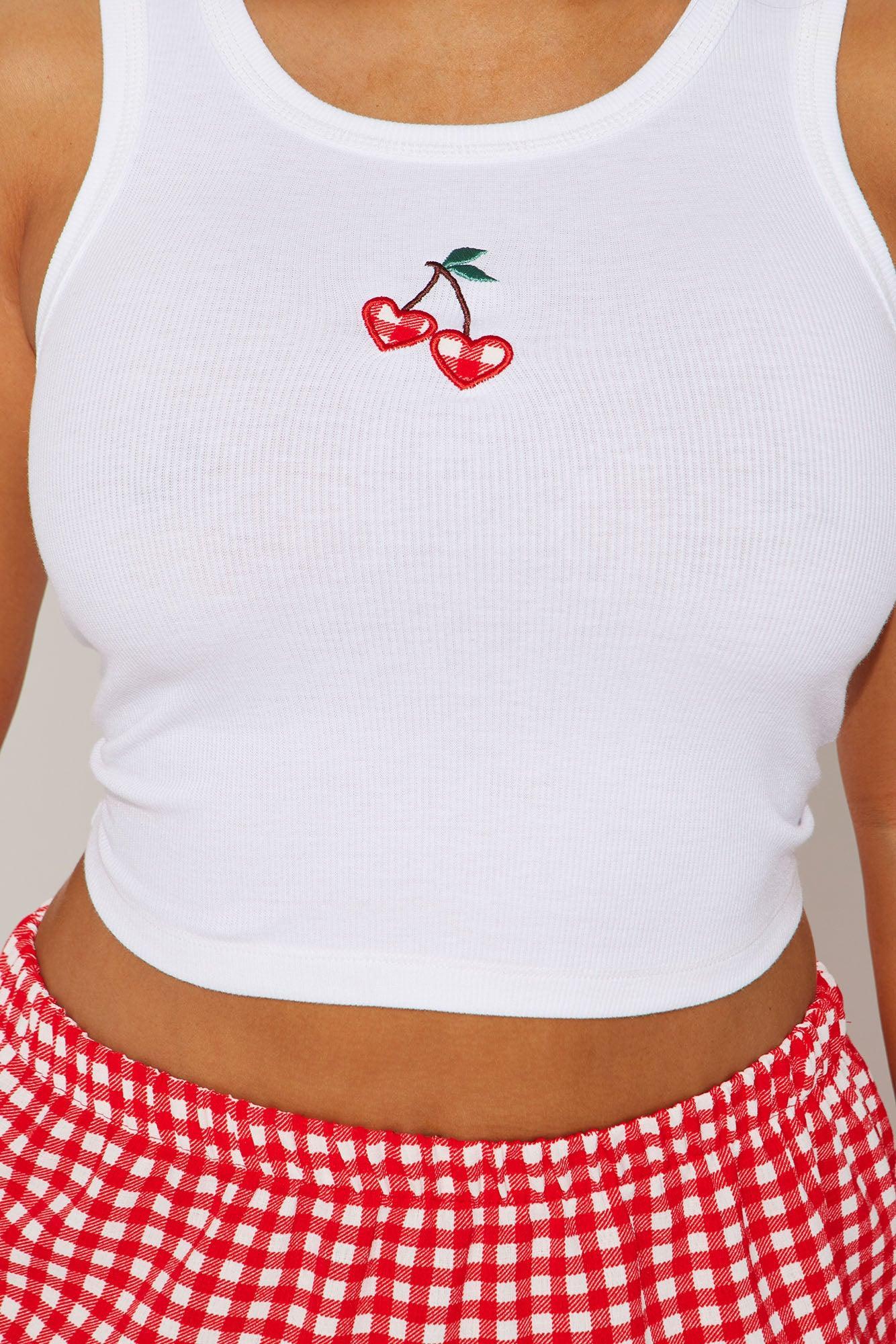 Cherry Delight Gingham Maxi Skirt Set - Red/combo Product Image