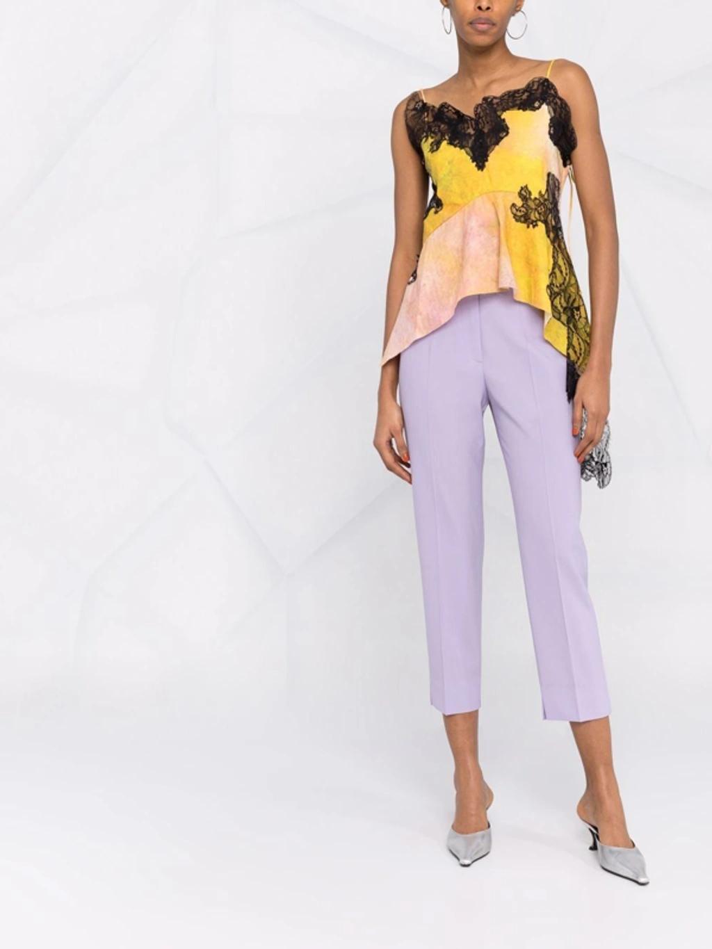 MSGM Straight-leg Cropped Trousers In Mixed Colours Product Image