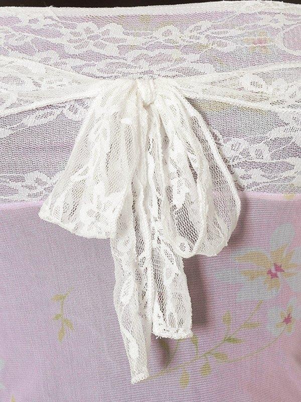 Floral Mesh Lace Bandeau Top Product Image