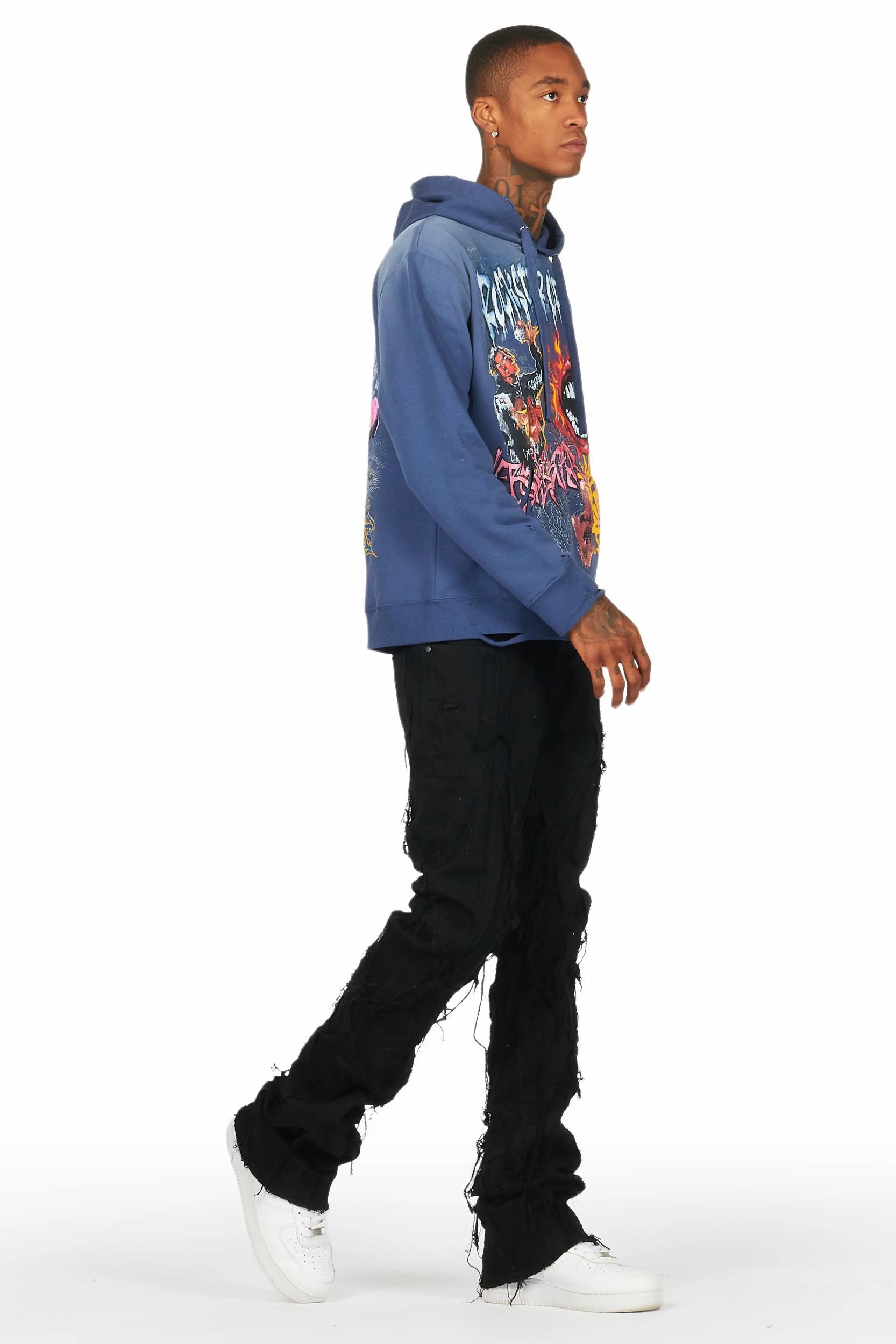 Gennaro Black Stacked Flare Jean Male Product Image