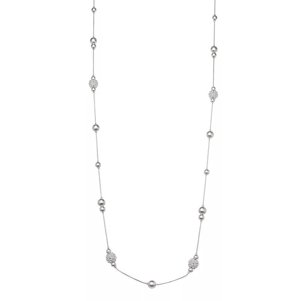 Napier Silver Tone Caviar Strand Necklace, Women's Product Image
