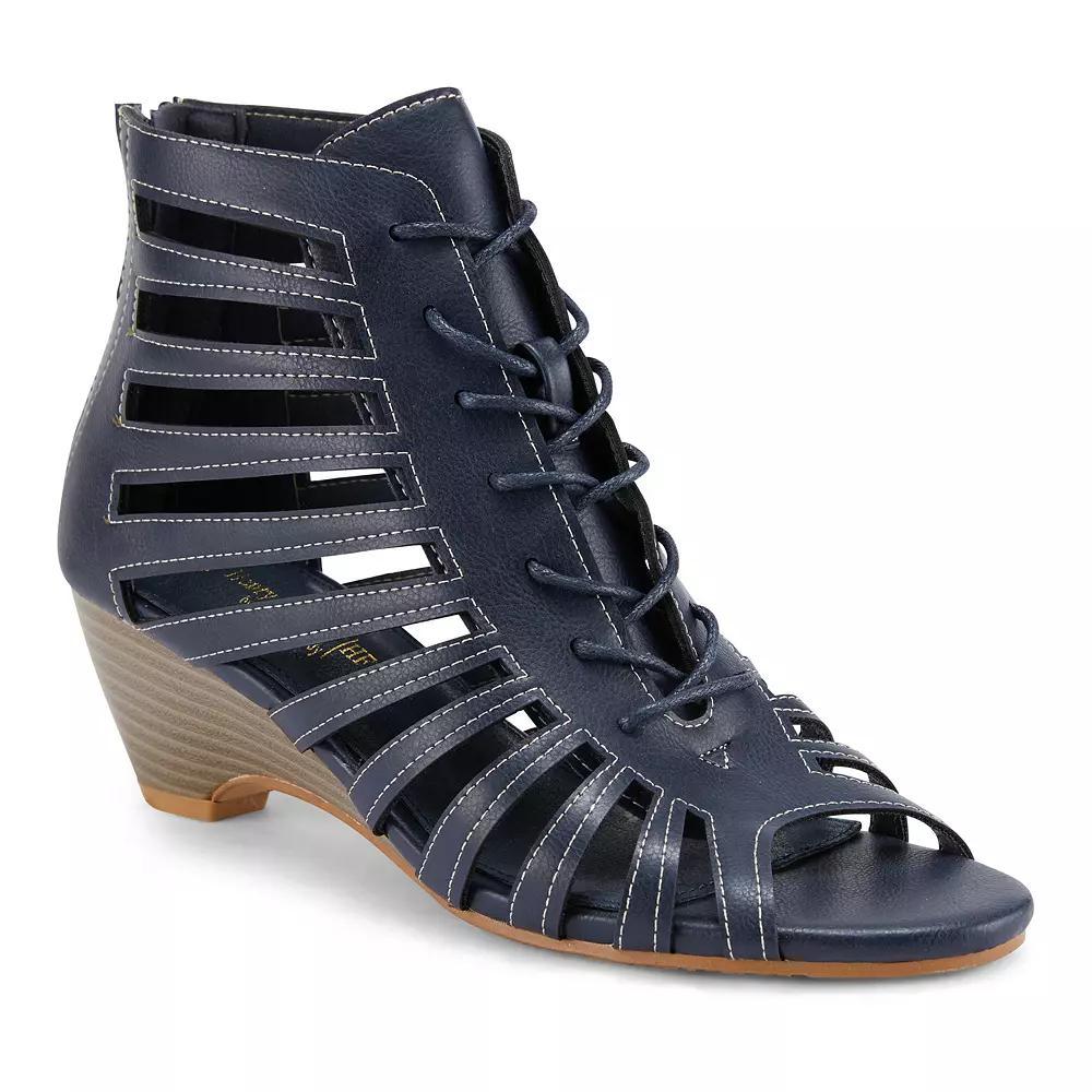 Henry Ferrera Nira Women's Gladiator Wedge Sandals, Size: 8, Blue Product Image