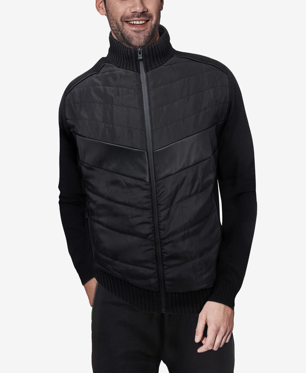 Mens Xray Insulated Full-Zip Sweater Jacket Black Grey Product Image