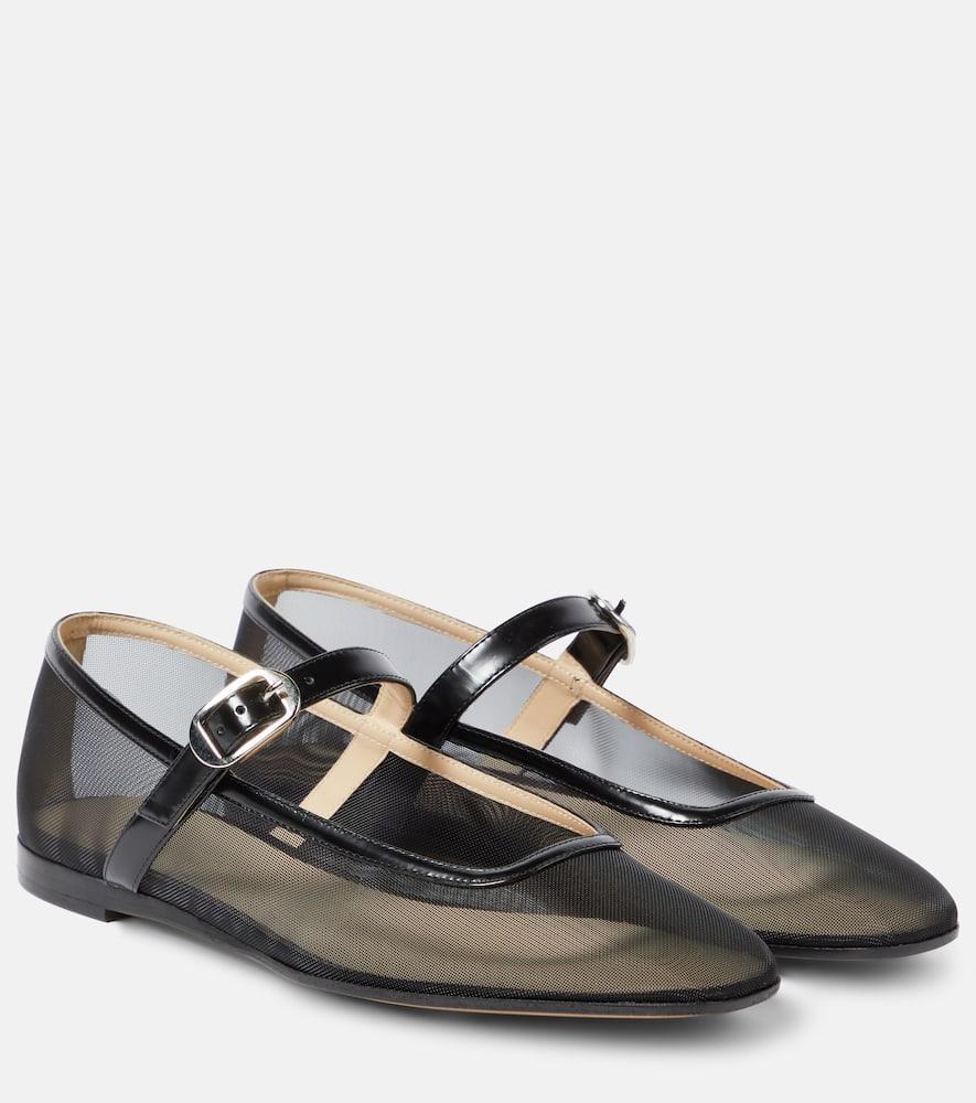 LE MONDE BERYL Mesh Mary Jane Ballerina Flats In Black Product Image