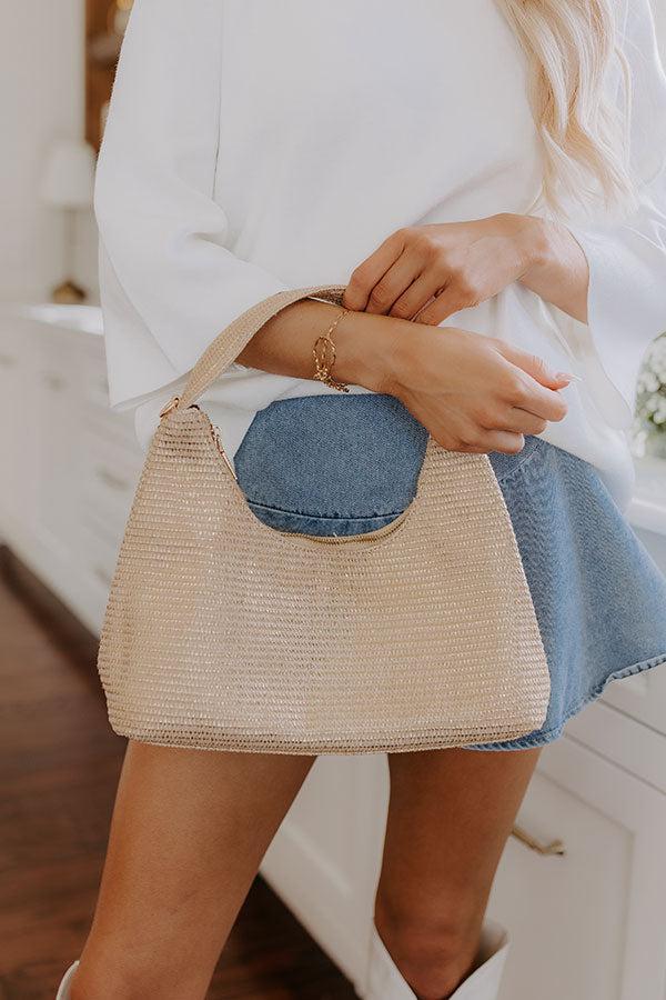 Subtle Shine Woven Purse in Gold Product Image