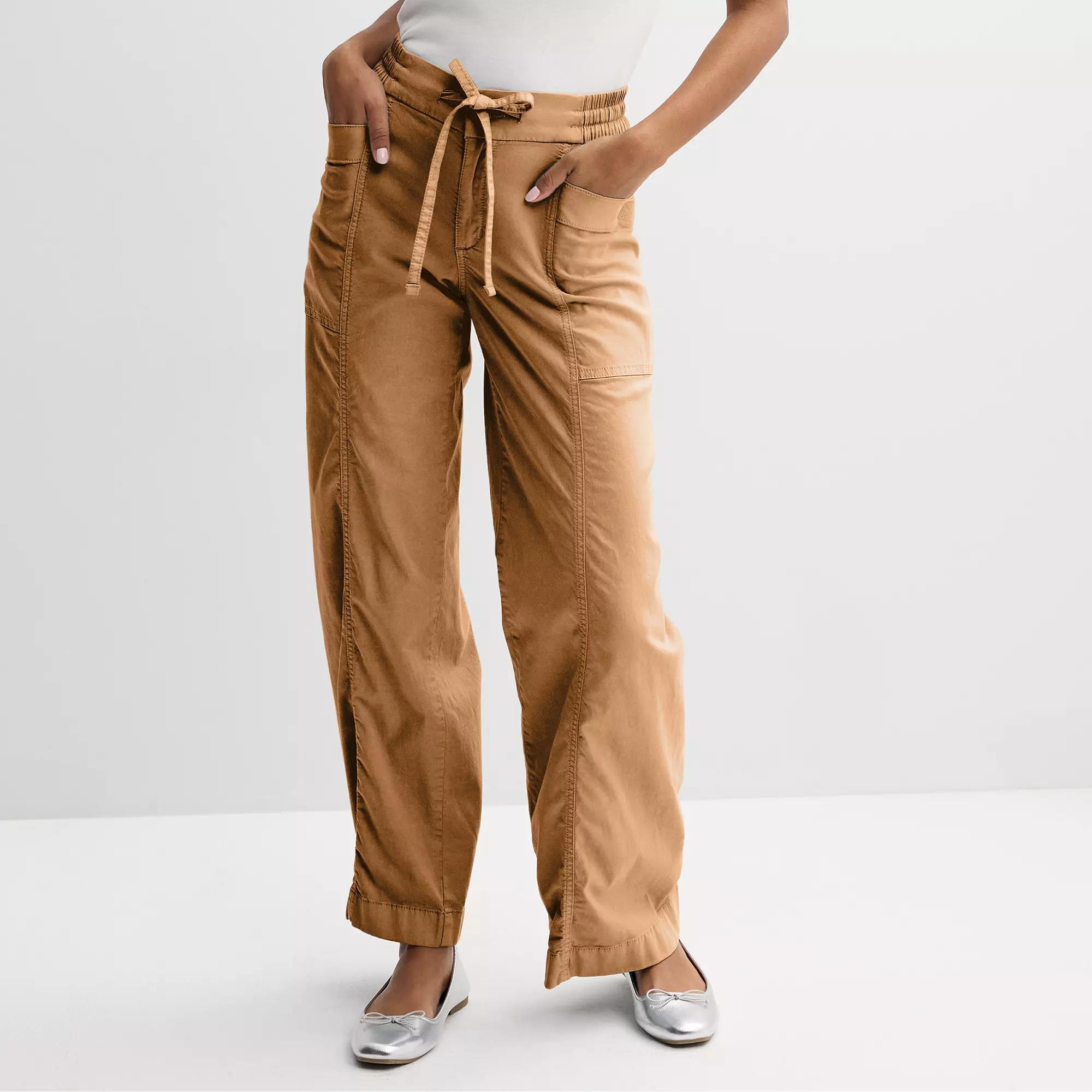 Juniors SO Mid-Rise Pull-On Utility Pants, Womens Product Image