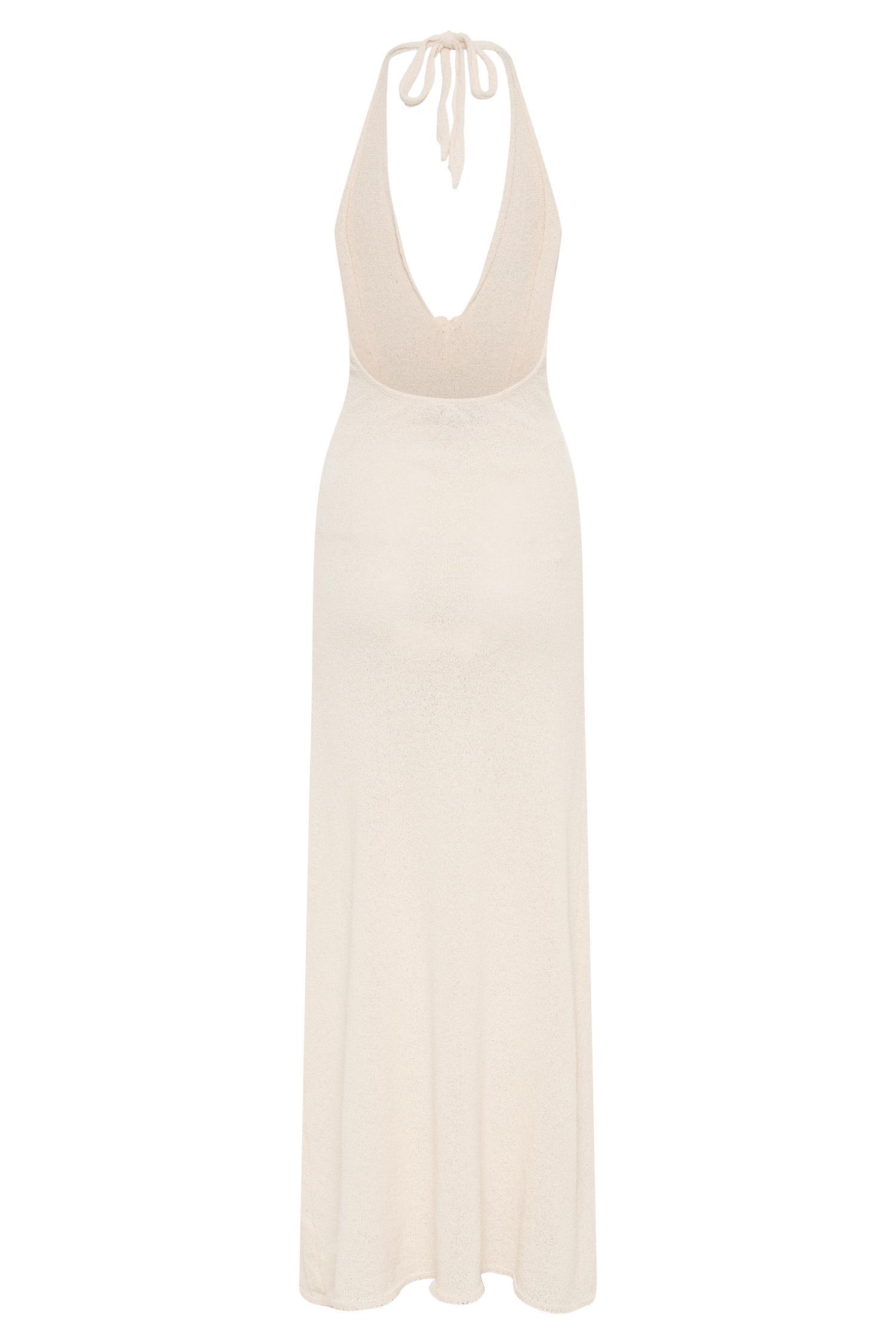 Cherie Knit Halter Maxi Dress - Nude Product Image