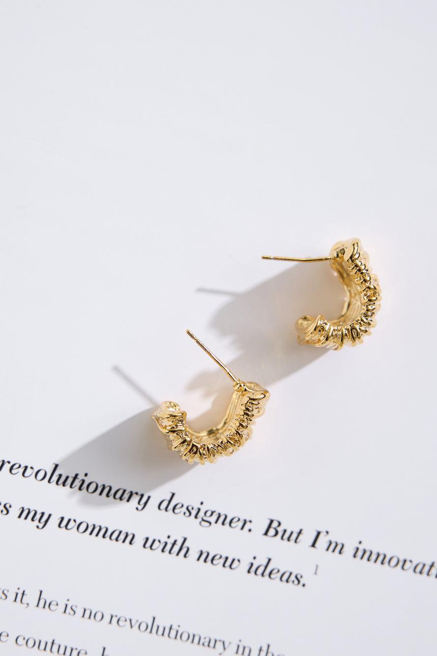 18k Gold Plated Citrine Earrings Gold Product Image