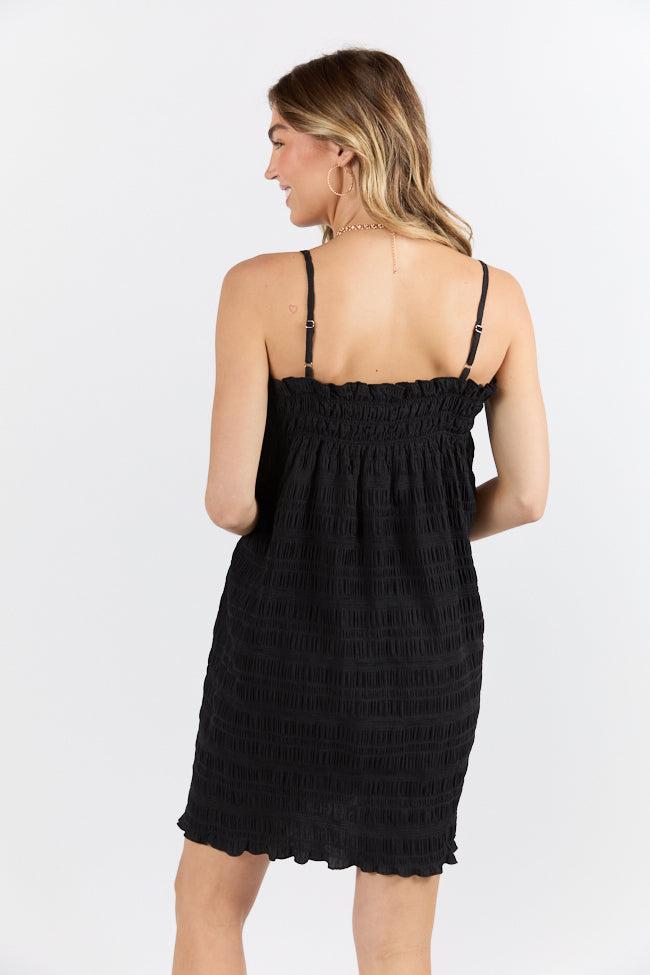 Tidal Tango Black Textured Shift Romper Dress FINAL SALE Product Image