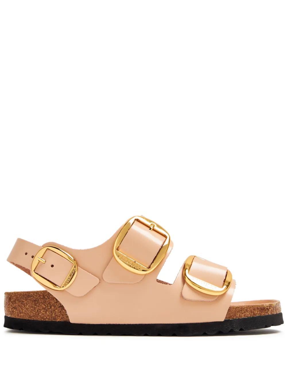 side-buckle slingback leather sandals Product Image