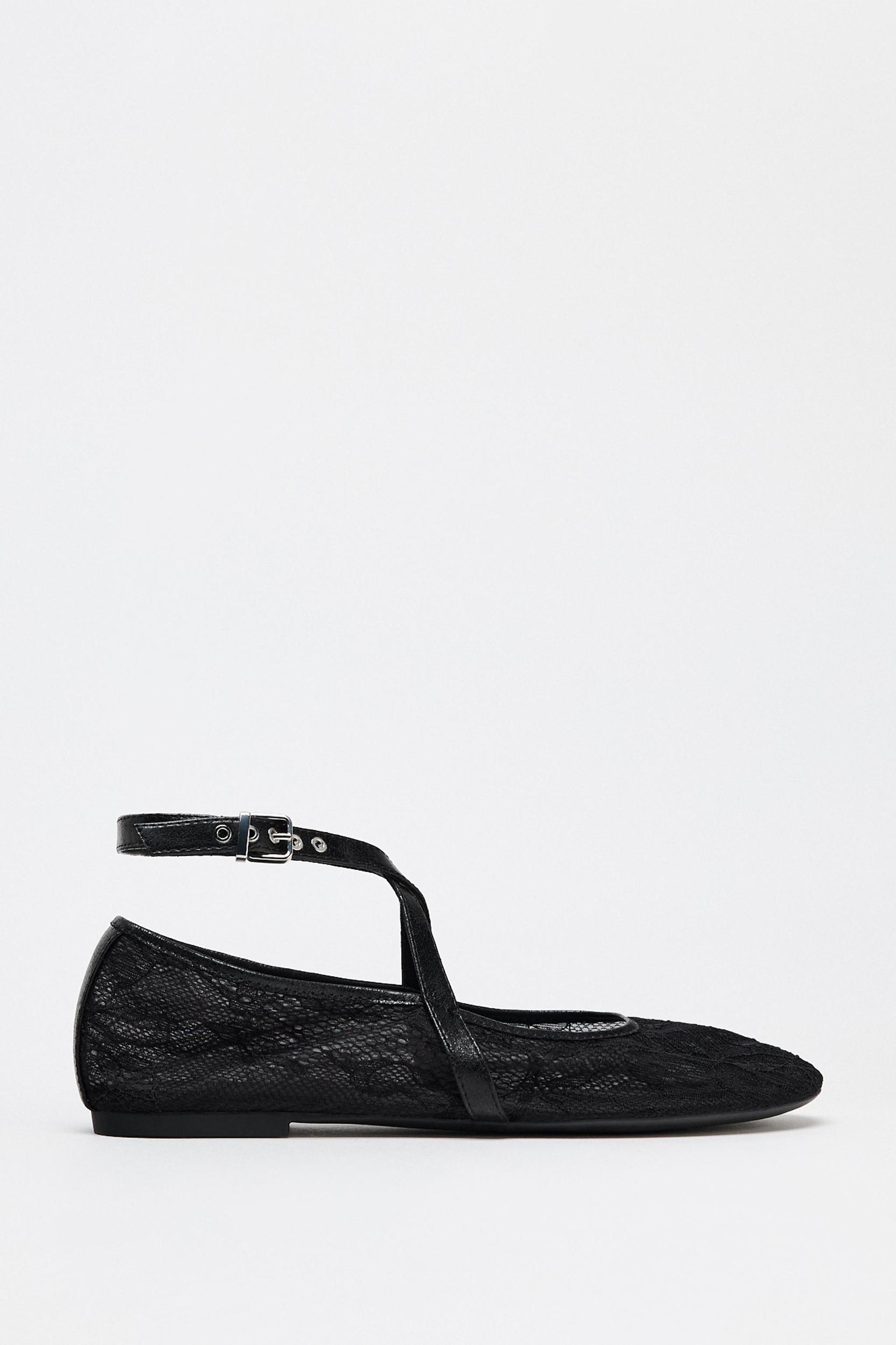 DOUBLE STRAP LACE BALLERINAS Product Image