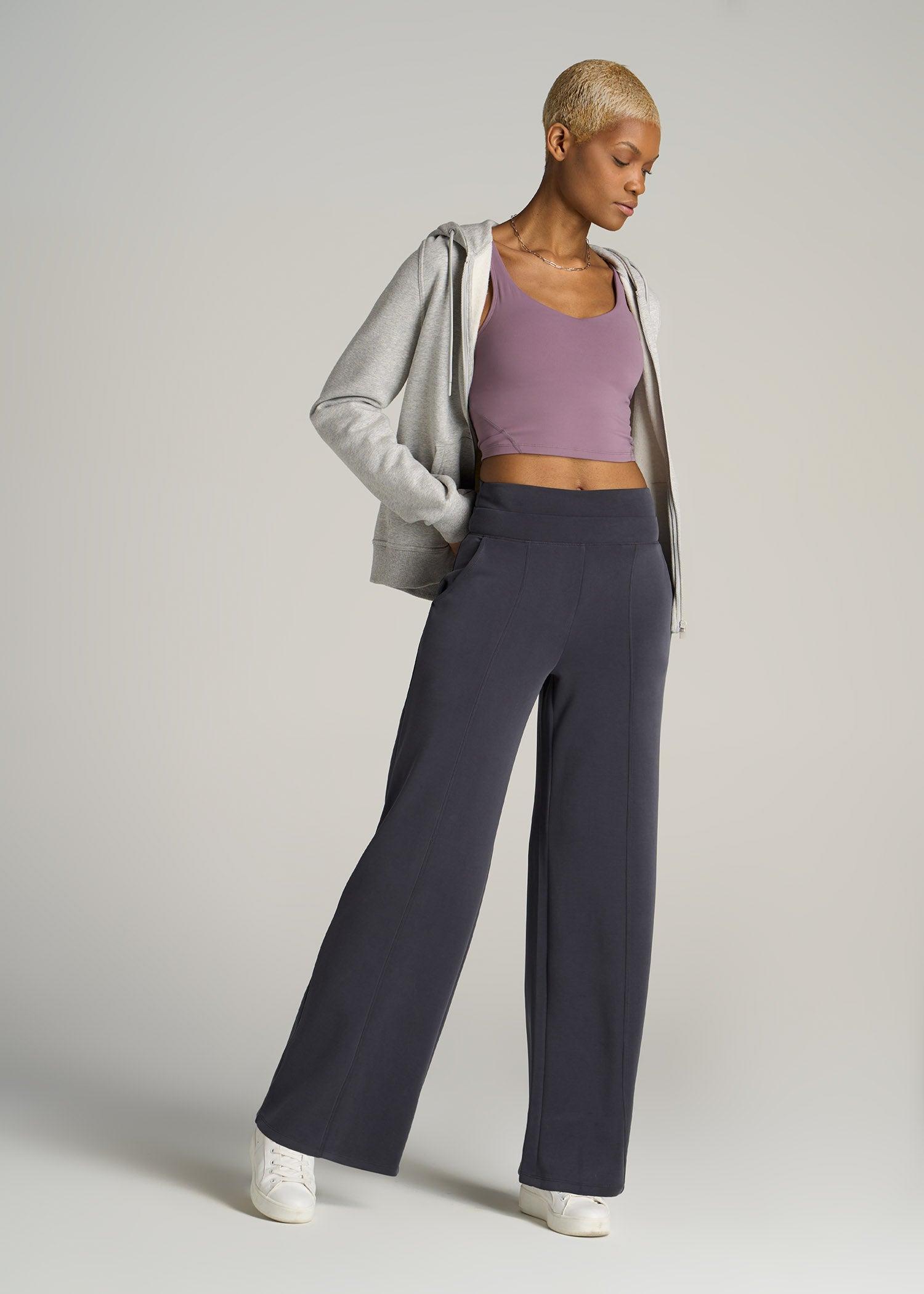 Soft Motion Wide Leg Ultra High Rise Pant for Tall Women in Charcoal Rinse Product Image