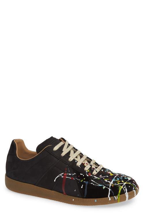 Mens Replica Paint Splatter Leather Low-Top Sneakers Product Image