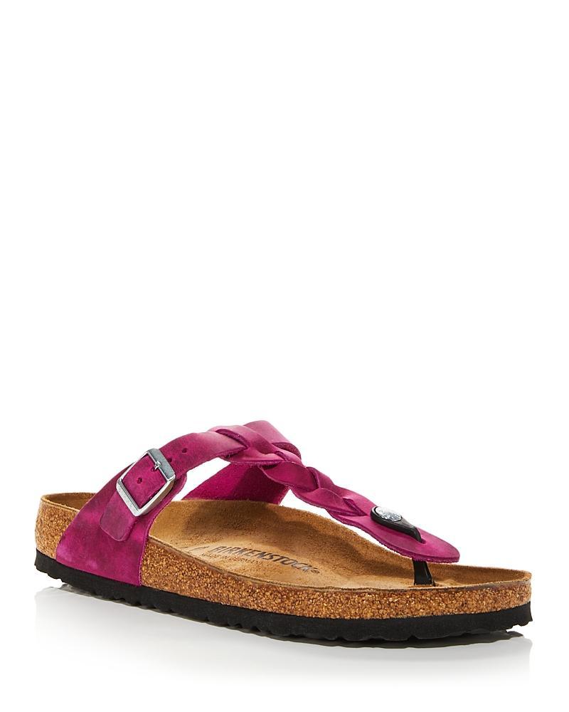 Birkenstock Womens Gizeh Braided Oiled Leather Thong Sandals Product Image