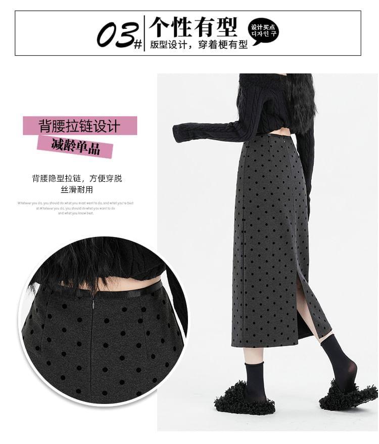 High Rise Dotted Midi A-Line Skirt Product Image