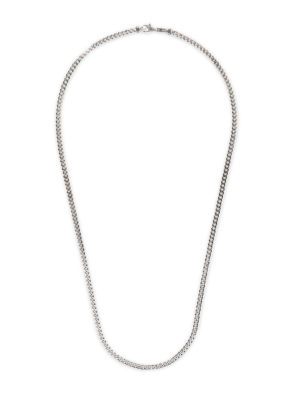 Mens Sterling Silver Curb Chain Necklace Product Image
