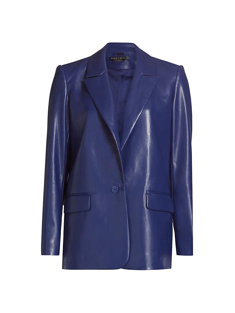 Womens Denny Vegan Leather Blazer Product Image