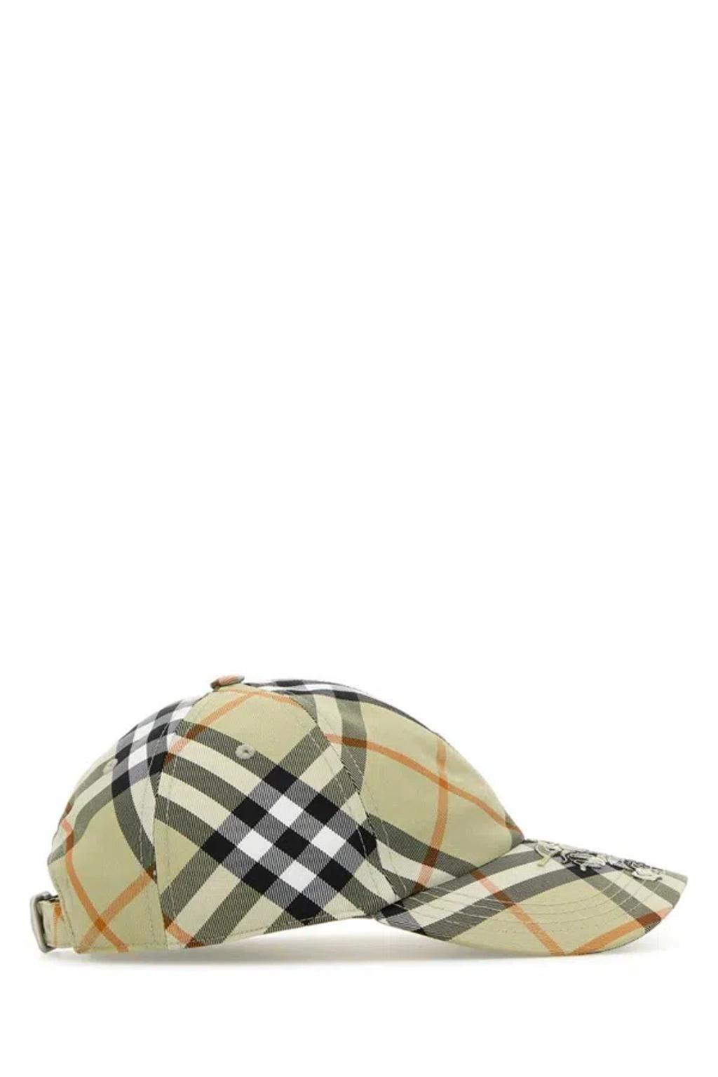 BURBERRY Printed Polyester Baseball Cap In Beige Product Image