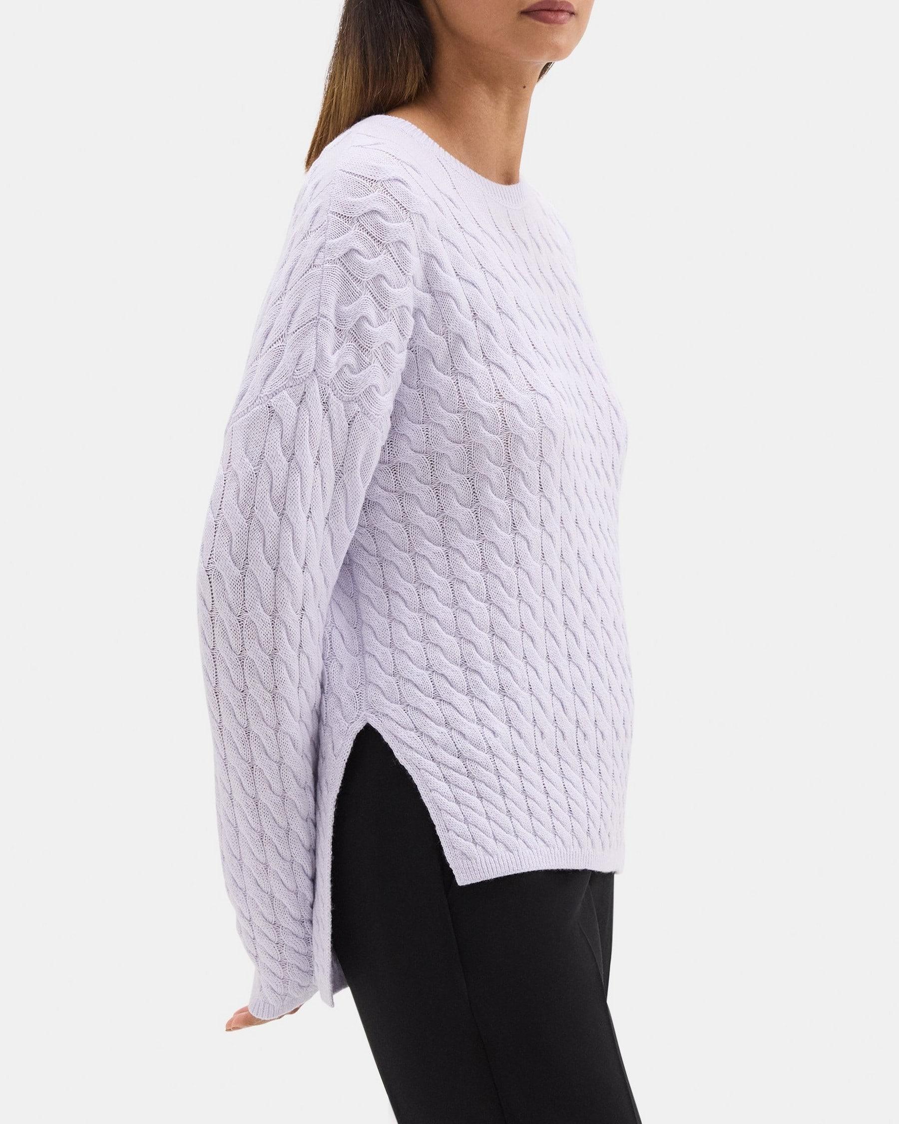Cable Knit Sweater in Wool-Cashmere Blend Product Image