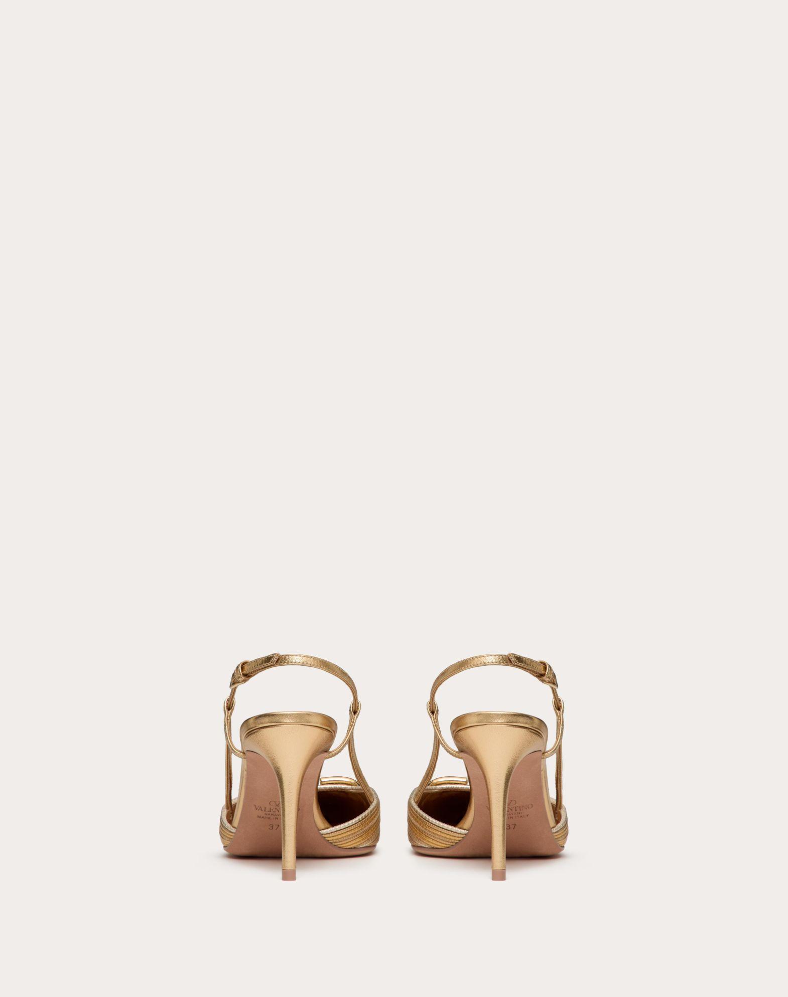 Vlogo Signature Metallic Slingback Pumps With Cornely Embroidery 80Mm Product Image