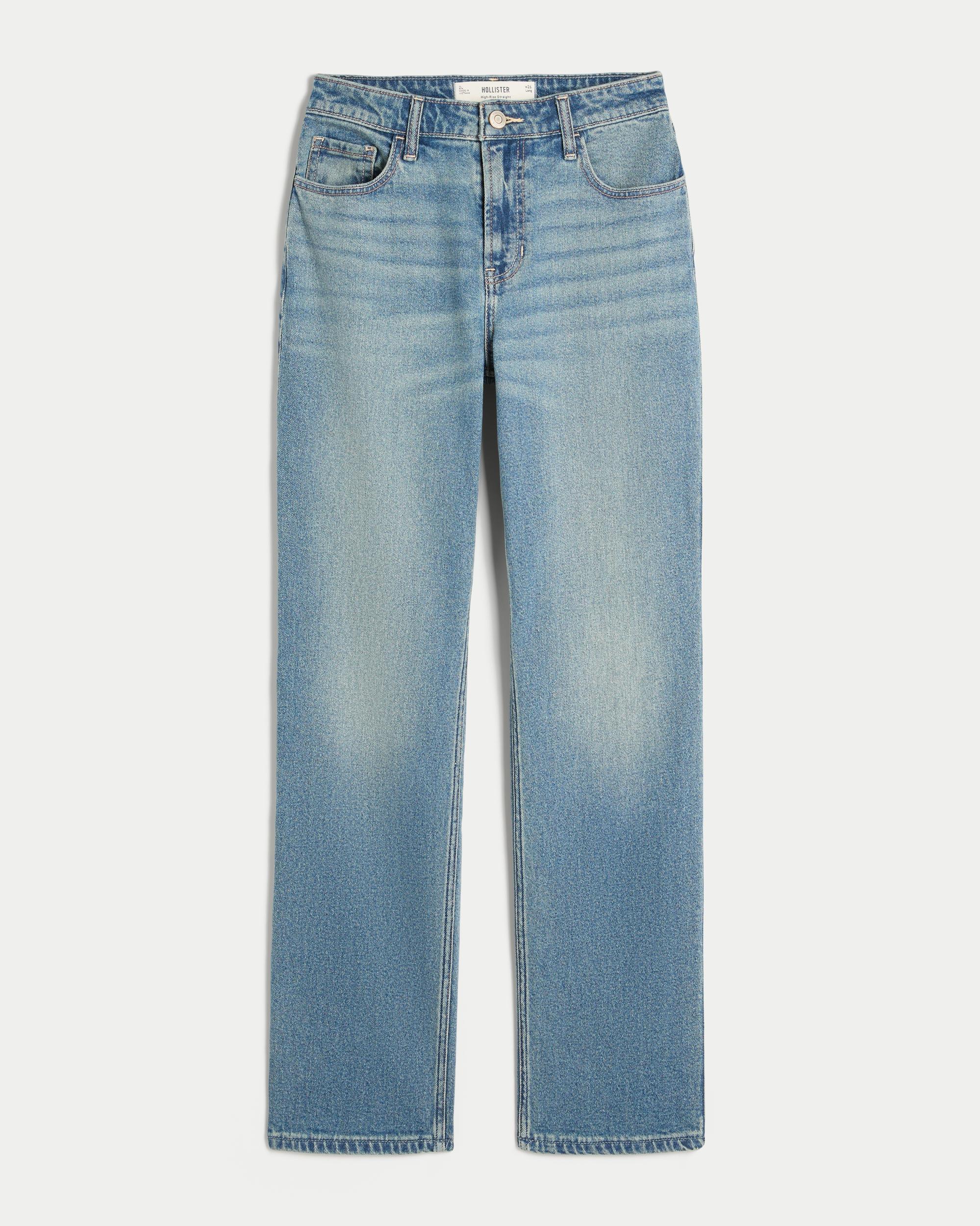 High-Rise Medium Wash Straight Jean Product Image