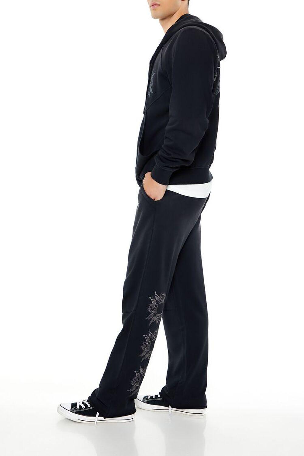 Washed Embroidered French Terry Sweatpants | Forever 21 Product Image