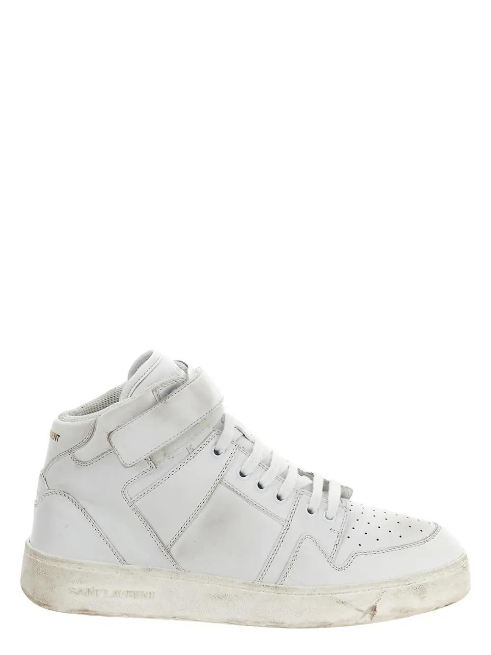 SAINT LAURENT Lax Mid Sneaker In Blanc Optique Product Image
