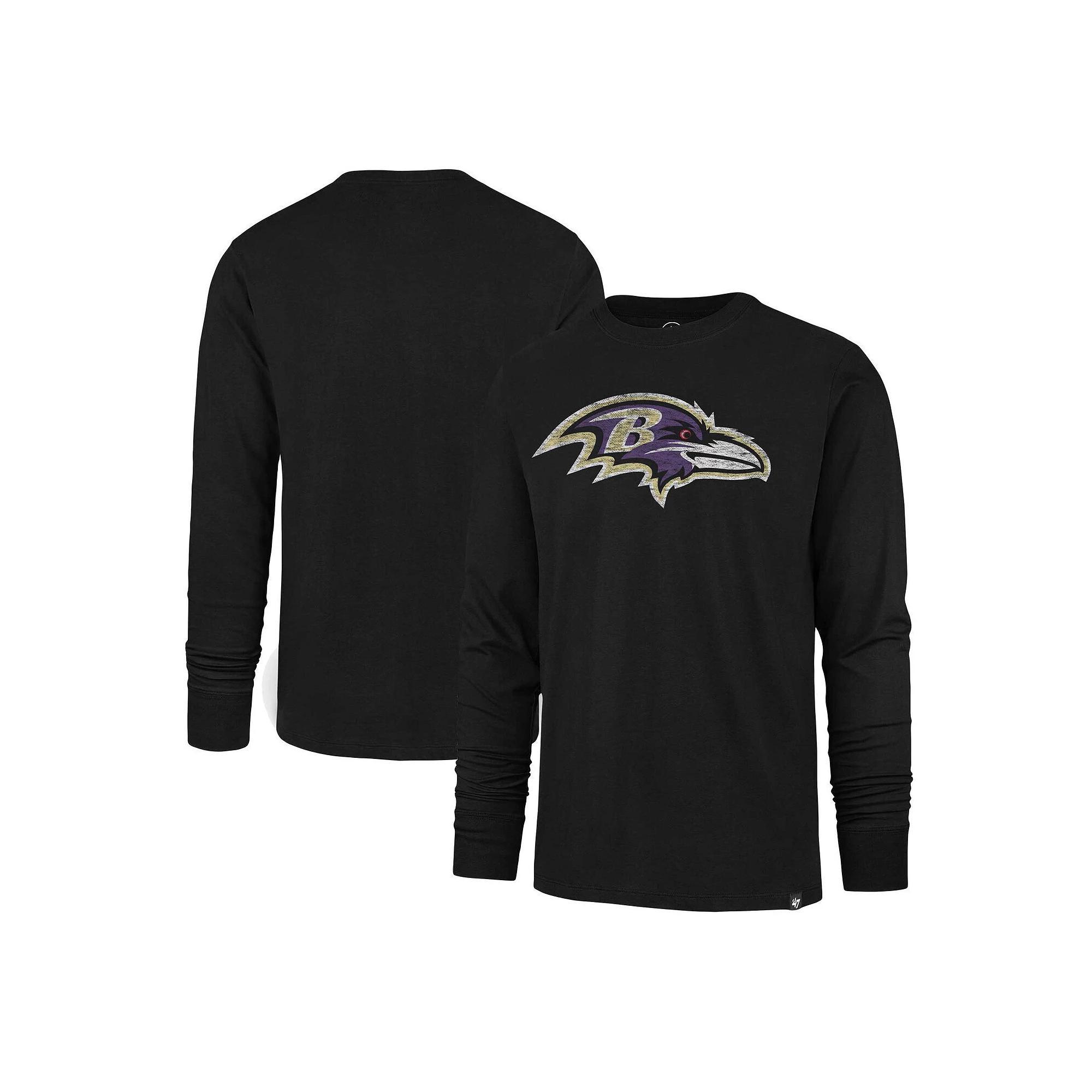 Men's '47 Black Baltimore Ravens Premier Franklin Long Sleeve T-Shirt, Size: XL Product Image