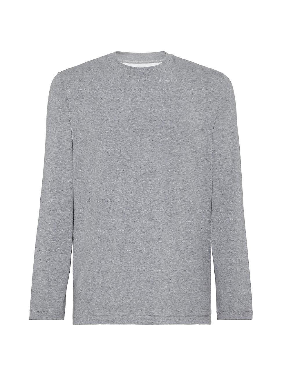 Mens Cotton Jersey Long Sleeve Crew Neck T-Shirt Product Image
