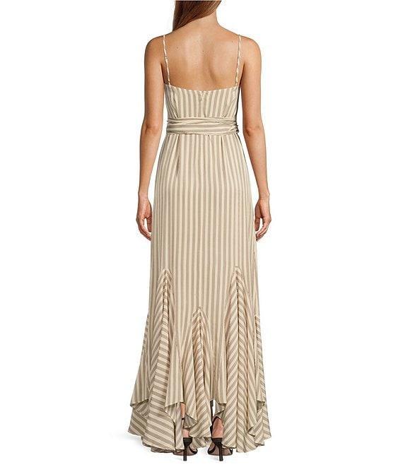 Antonio Melani x M.G. Style Mallie Detached Scarf Square Neck Sleeveless Asymmetrical Hem Mermaid Maxi Dress Product Image