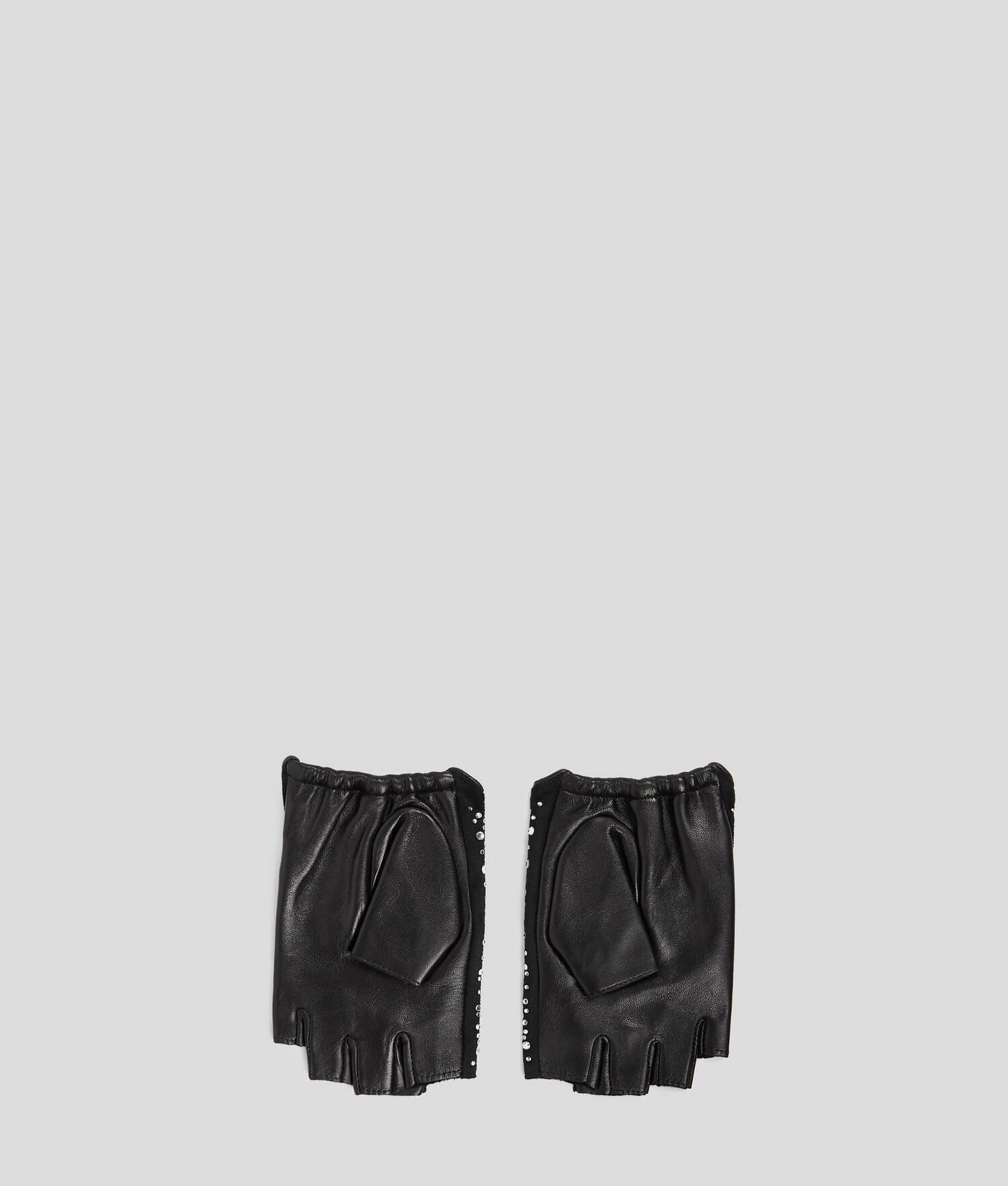 K/SIGNATURE RHINESTONE FINGERLESS GLOVES Product Image