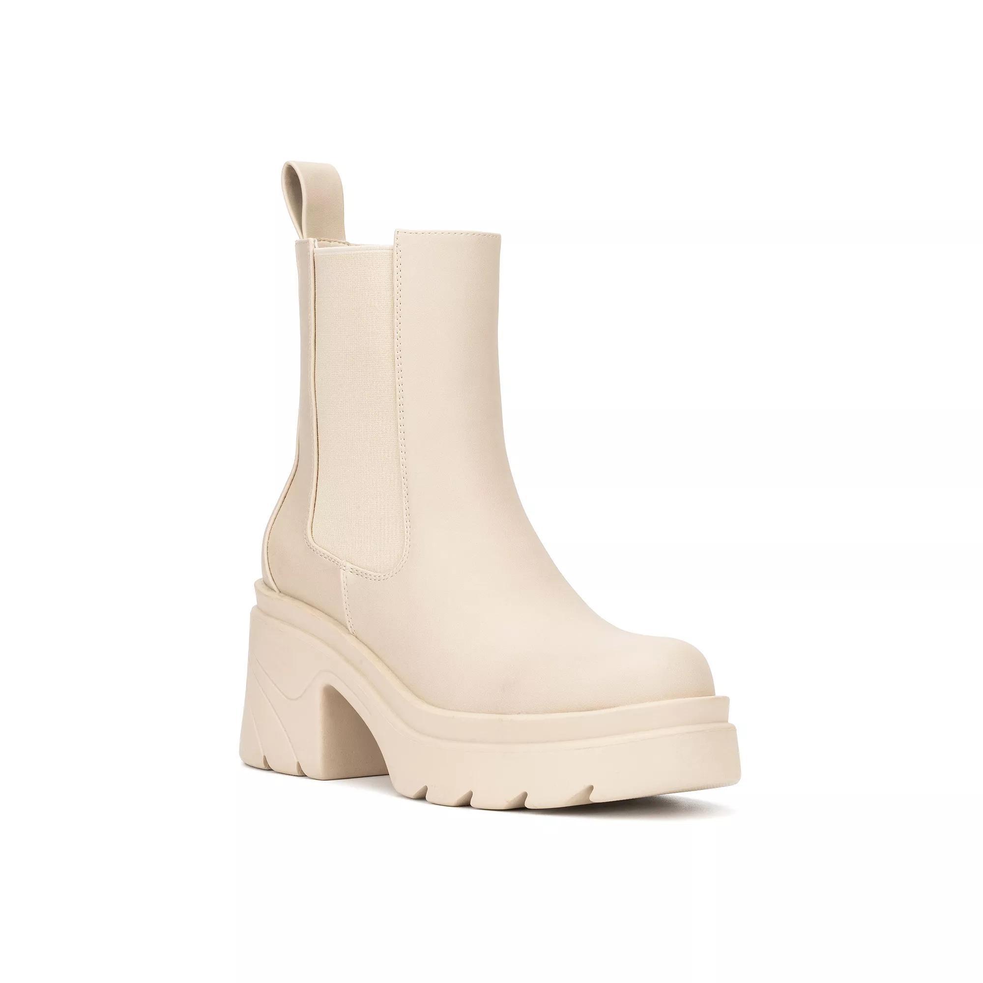 New York & Company Tessa Heeled Ankle Boots, Women's, Size: 9, Ivory Product Image