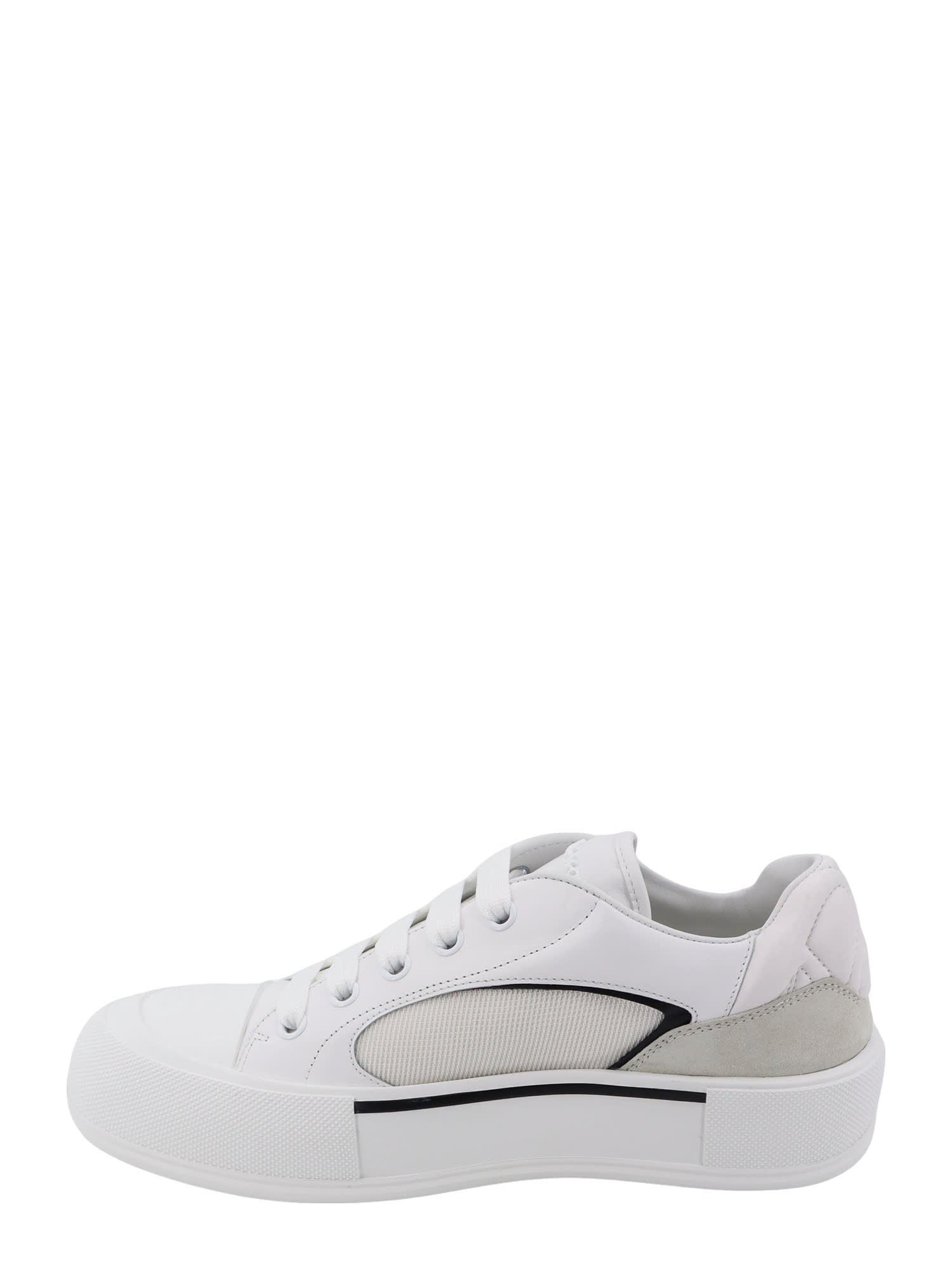ALEXANDER MCQUEEN Deck Nylon Sneakers In White Black Product Image