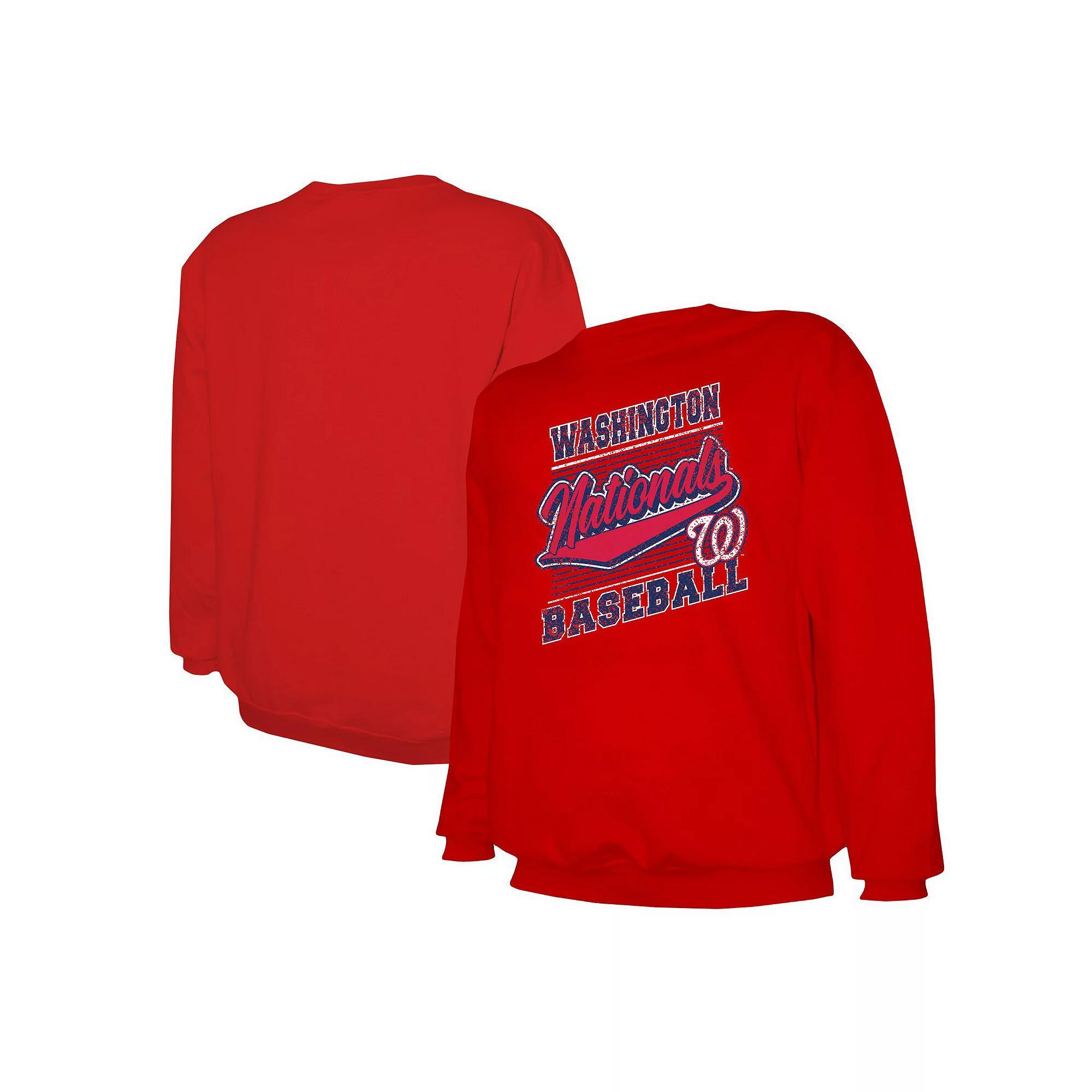 Men's Stitches Red Washington Nationals Pullover Sweatshirt, Size: Small Product Image