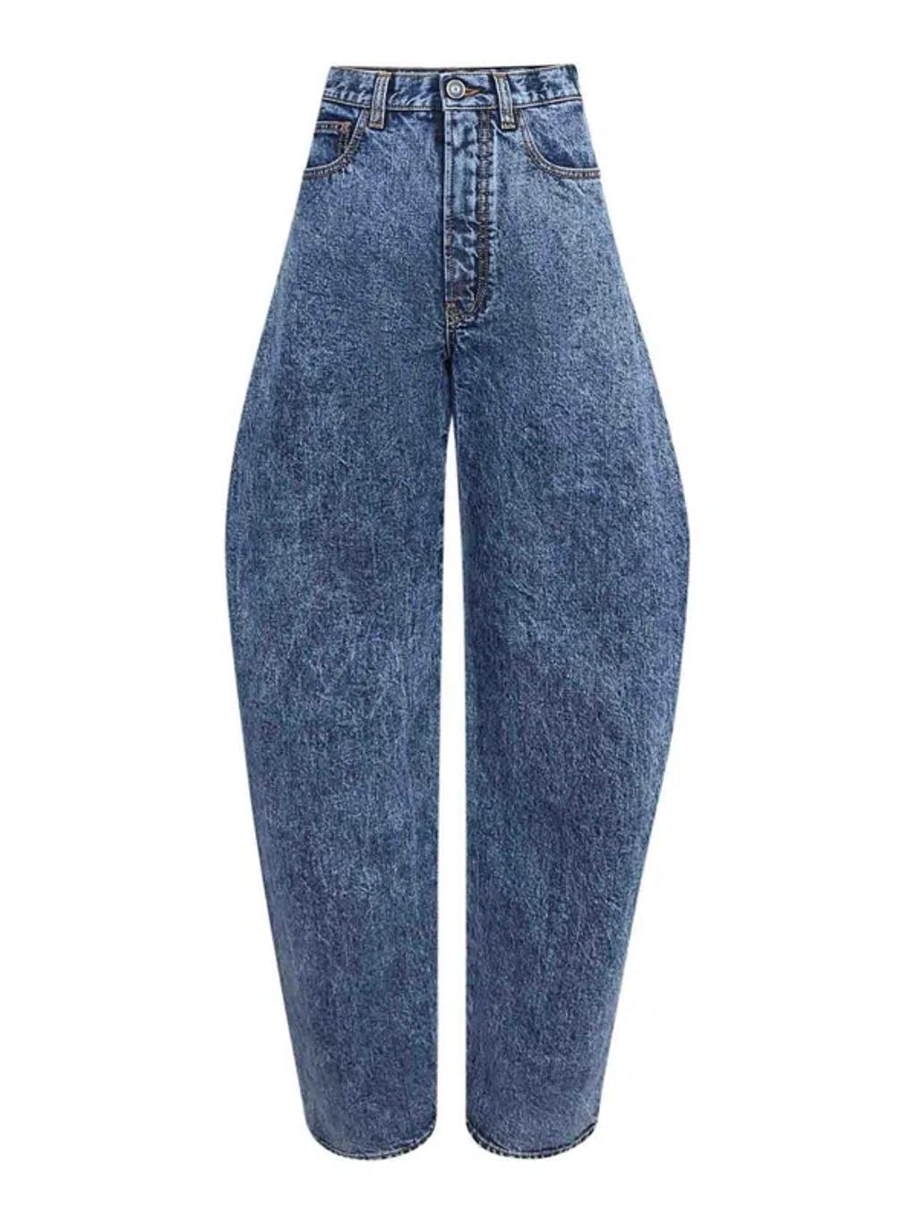 ALAÏA Round Pants In Blue Product Image