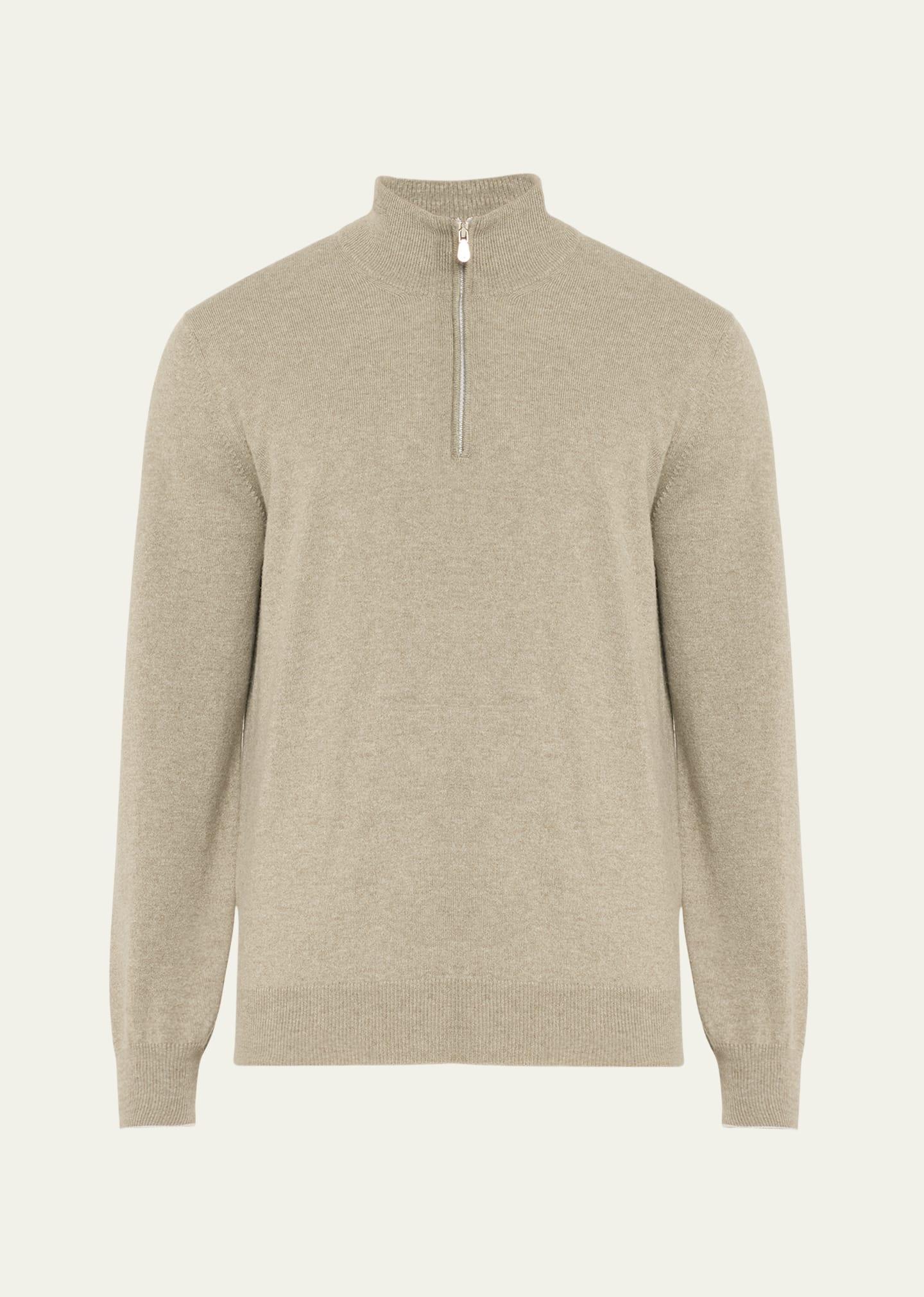 Mens Cashmere Quarter-Zip Sweater Product Image