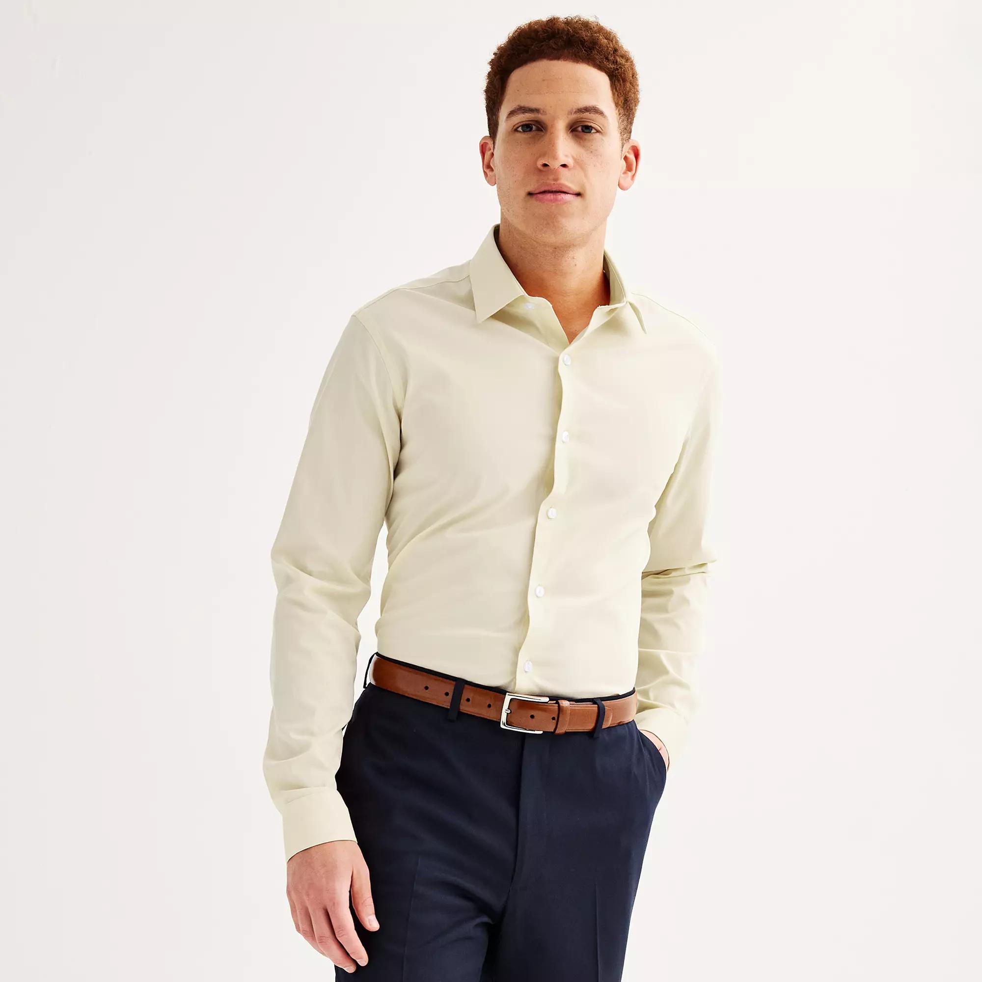 Mens Apt. 9 Premier Flex Solid Slim-Fit Dress Shirt Product Image