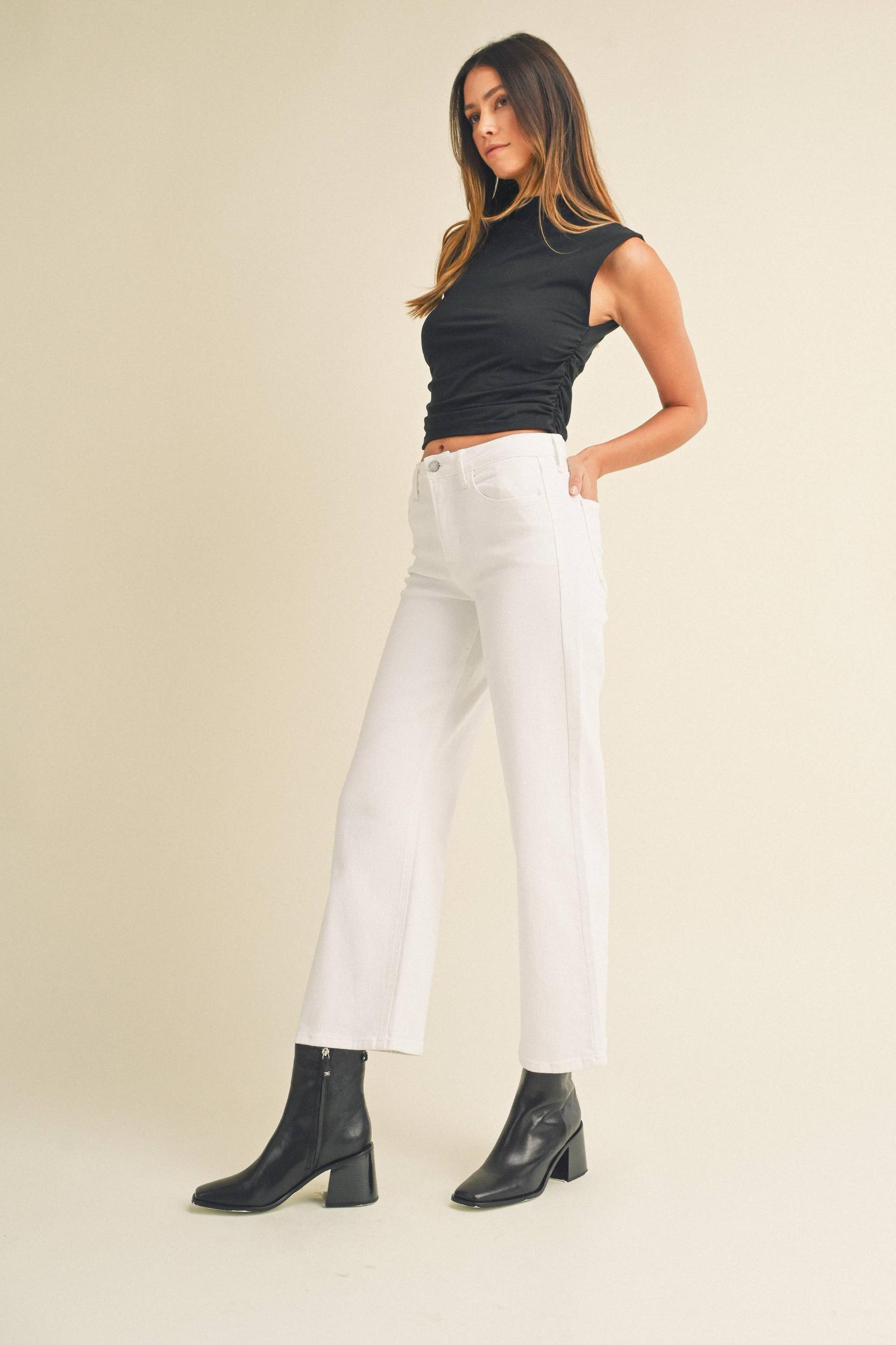 FINAL SALE JBD | The Classic Wide Leg | White Product Image