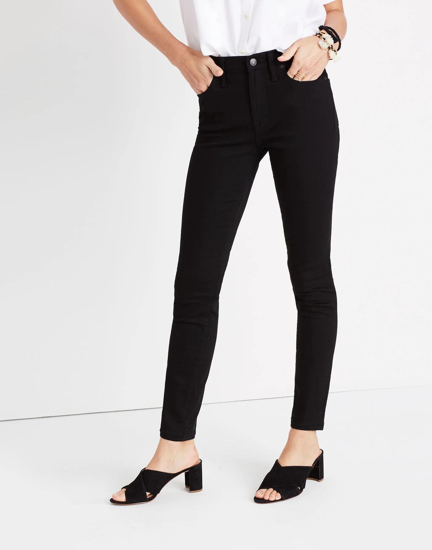 Tall 9" Mid-Rise Skinny Jeans in ISKO Stay Black™ Product Image