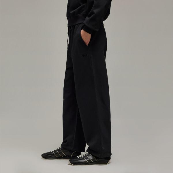 adidas Y-3 French Terry Wide Leg Pants Black S Womens Product Image