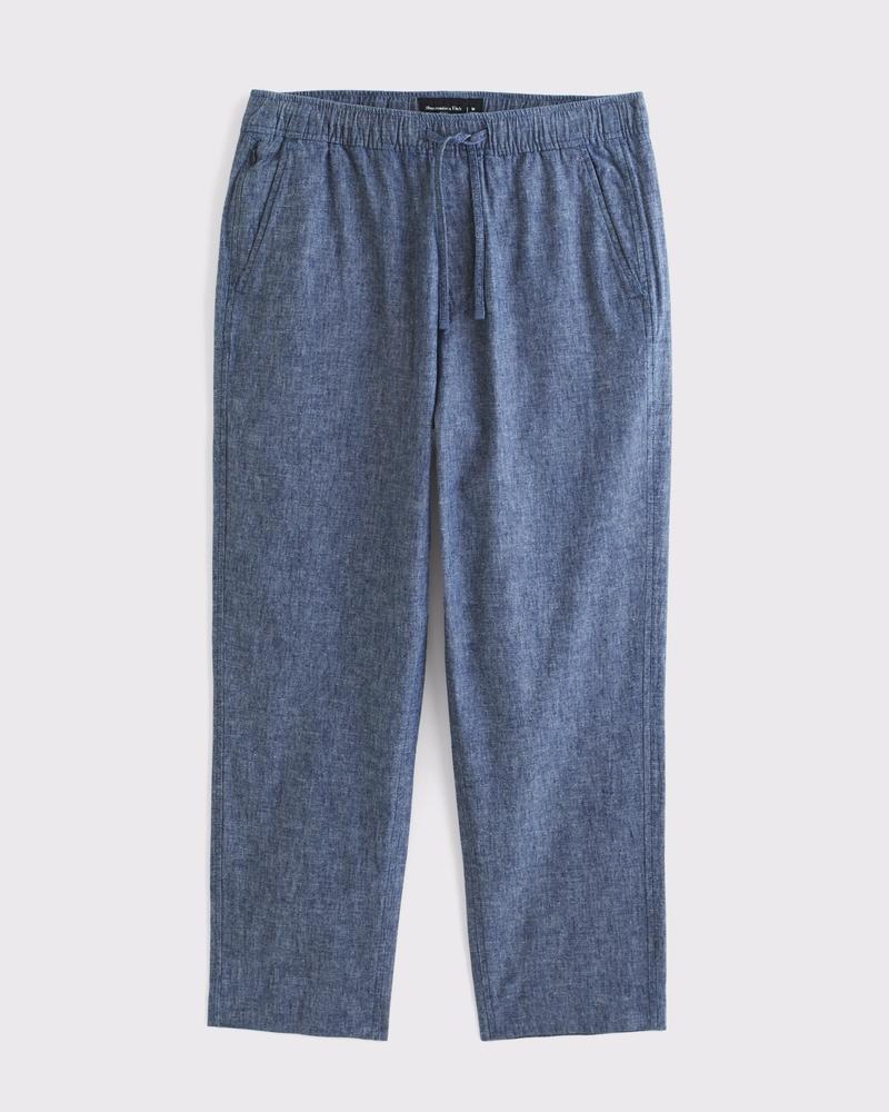 Loose Linen-Blend Pull-On Pant Product Image