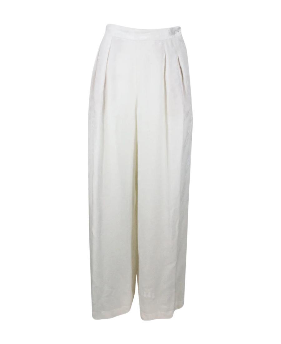 FABIANA FILIPPI Pleated Details Casual Pants In White Product Image