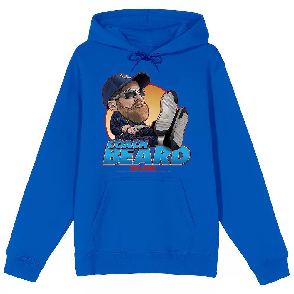 Men's Ted Lasso Coach Beard Graphic Hoodie, Size: Medium, Blue Product Image