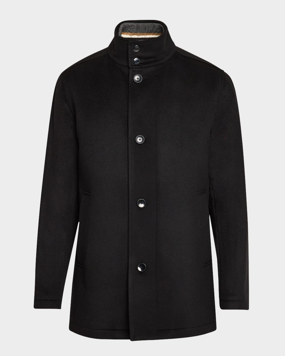 Mens Coxtan Wool-Cashmere Coat with Removable Bib Product Image