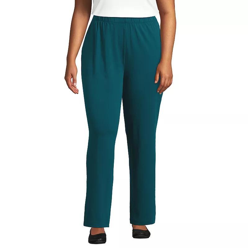 Plus Size Lands' End Sport Knit High-Waist Pull-On Pants, Women's, Size: 3XL, Dark Grey Product Image