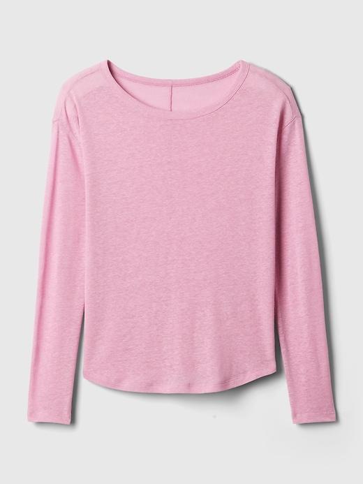 Linen-Blend Boatneck T-Shirt Product Image