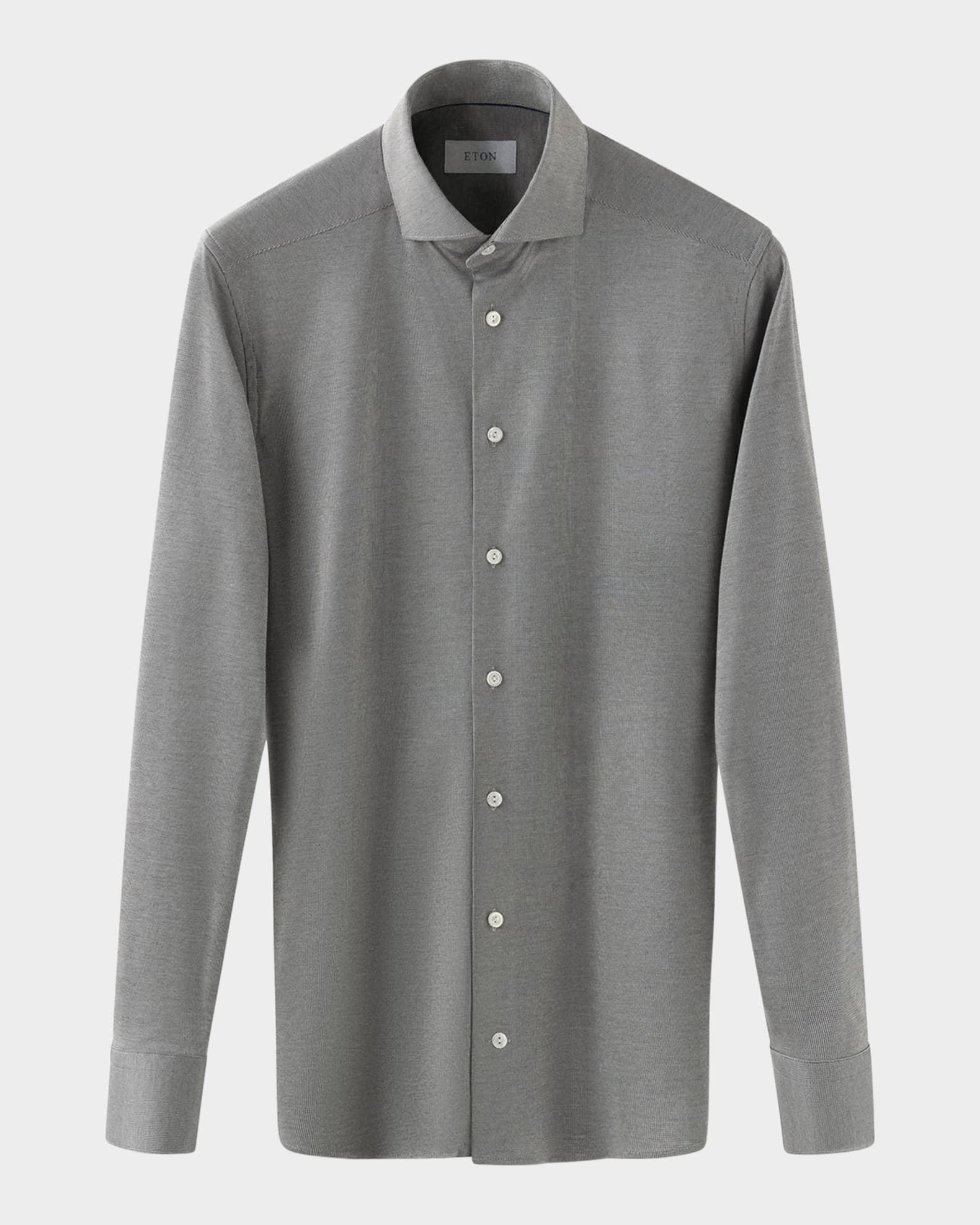 Men's Signature Filo di Scozia Jersey Contemporary-Fit Dress Shirt Product Image